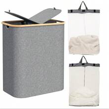 Naturepeak 150L Laundry Basket With Lid And Liner, Large Laundry Basket With Handles And Lid, Foldable Clothes Storage Organizer With Removable Inner Bag, For Clothes, Toys And Towels - 1 - View 11
