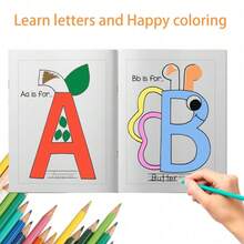 A-Z字母學習活動，字母描紅、連線遊戲、塗色與圖片詞彙遊戲，大寫和小寫字母辨識，趣味英文前寫與手寫練習 - A-Z 字母學習 - 查看 6