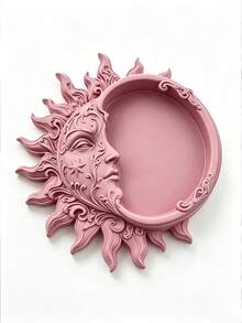 1pc Dark Sun God Relief Jewelry Tray, Vintage Mysterious Style Ring Necklace Earring Storage Dish, 3D Carved Craftsmanship, Desktop Decor, Niche Vanity Accessory Organizer Tray, Jewelry Box - Multicolor - View 11