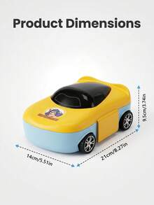 Cool Sports Car Shaped Lunch Box With Wheels, Divided Compartments, Portable Meal Box, Outdoor Picnic Student Home Use Anti-Drop Bento Box - Multicolor - View 5