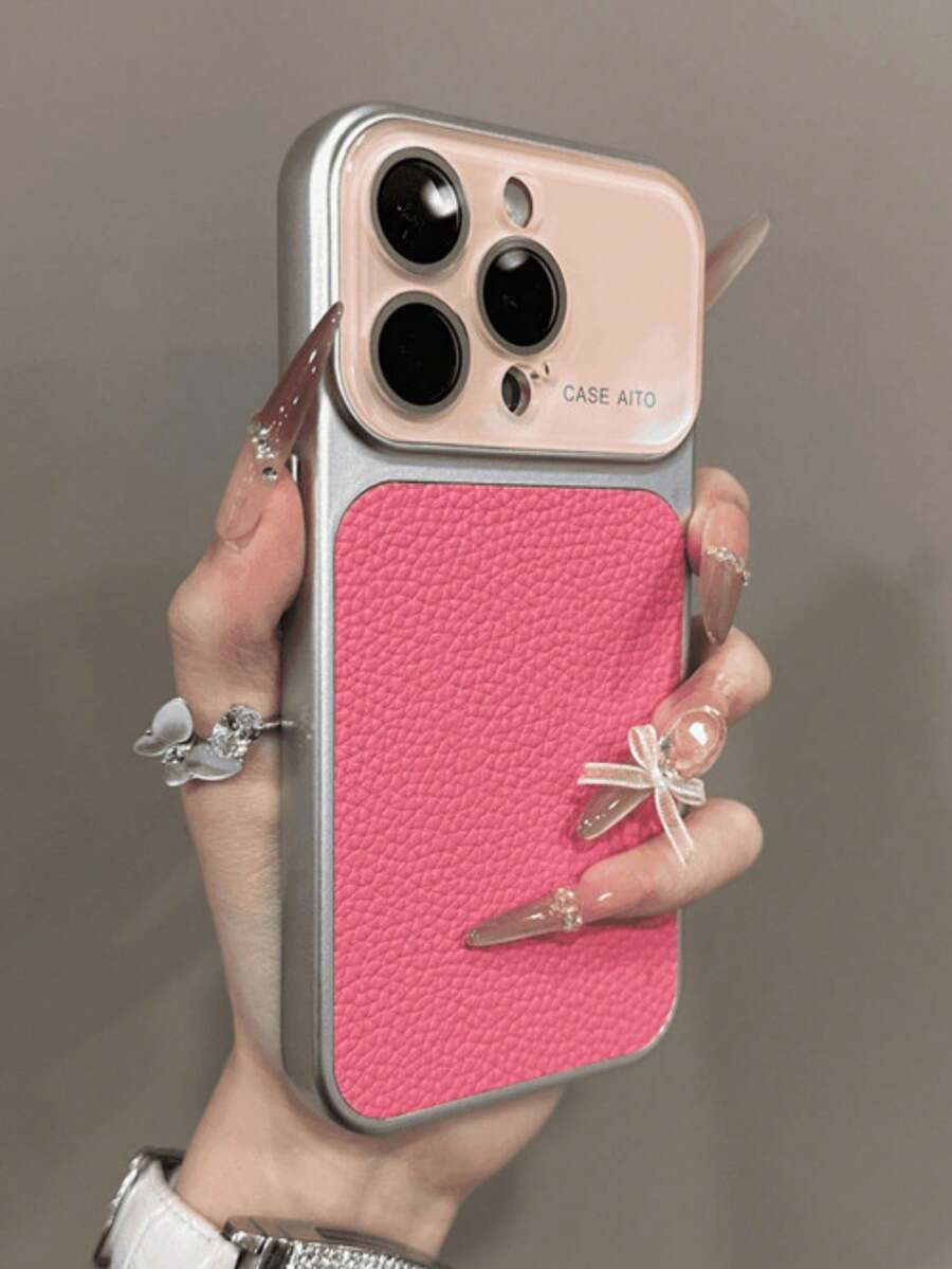 豪華電鍍邊框 AG 玻璃相機保護荔枝紋人造皮革手機殼，適用於 iPhone 18 Pro Max 17 Pro Max 17 Pro 17 16 15 14 13 Pro Max，防震軟背蓋