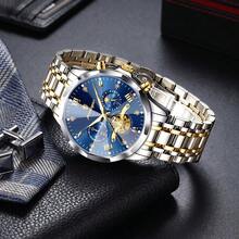 POEDAGAR Luxury Men's Watch, Crafted From Waterproof Stainless‑Steel With Chronograph Function. Fashion‑Exquisite Look, Ideal For Daily Wear And Gifti - Gold - View 8