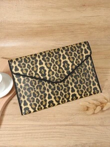 Fashionable Leopard Print Handbag, Large Capacity Portable Phone And File Lipstick Handbag, Suitable For Outdoor And Travel - Coffee - View 2