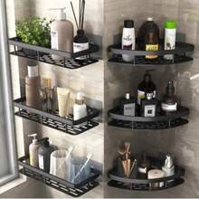 Wall-Mounted Shower Shampoo Rack Bathroom Storage Shelf Towel Rack Diamond-Shaped Free-Standing Bracket Tripod Wall-Mounted Corner Rectangular Bracket - Multicolor - View 1