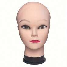 Bald Mannequin Head With Wig Stand Tripod, Female Wig Head Stand For Wig Making And Display, With T-Shaped Large Pin Set - View 3