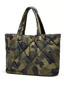 Camouflage Large Capacity Portable Clothing Bag, Lightweight Shoulder Tote For Outing Work School - Multicolor - View 6