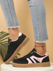 Women's Korean Style Training Sneakers Spring Summer Fashion Sports Casual Shoes - Black - View 2