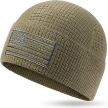 Men's American Flag Fleece Beanie, Waffle Grid Polyester Skull Cap, Soft Lightweight Thermal Patriotic Winter Hat For Running Hiking Cycling - Flag Design - View 14