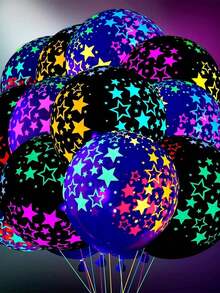 10/30/50/100pcs-12 Inch Star Fluorescent Balloon Decoration - Multicolor - View 4