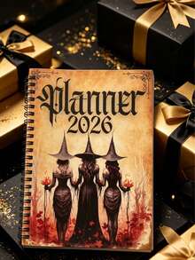 2027 Witch Planner - Gothic Magic Diary, Suitable For Rituals, Dream Tracking, Gratitude, Emotions And Reflection | Undated A5 Witchcraft Organizer With Spiral, Phase Design And Spell Planning | Durable Witch Notebook, Spell Book - A - View 12
