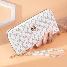 New Vintage Women's Wallet, Multi-Card Slot Letter Design Tri-Fold Zipper Korean Style Small Coin Purse, Women's Long Wallet - Multi-color - Long - View 8
