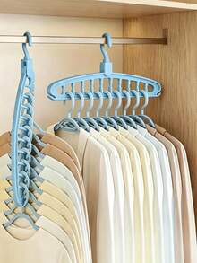 10pcs Clothes Hanger, Multi Hook Space Saving Closet Organizer With Vertical Hanging Design, Multifunctional Garment Storage Rack For Clothes, Wardrobe, Bedroom, Laundry Room, Home Organization, Travel Storage, Practical Household Gift - Multicolor - View 2