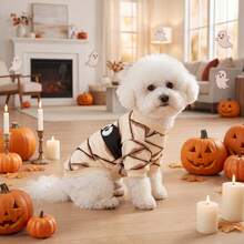 1pc Pet Hoodie, Halloween Mummy Print Hoodie Suitable For Cats And Dogs In Autumn/Winter Season And Holiday Use - Beige - View 7
