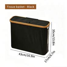 1pc/2pcs Slim Bamboo Lid Laundry Basket, Foldable Fabric Storage Box Suitable For Bathroom, Narrow Space Storage Of Toilet Paper And Clothes, 8-Piece Set Available - Multicolor - View 26