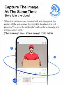 Bel Pintu Video Nirkabel Pintar dengan Penglihatan Malam, Mendukung Audio Dua Arah, Penyimpanan Cloud, WiFi 2.4G, Peringatan Instan, Deteksi Manusia, Penglihatan Malam, Cocok untuk Penggunaan di Dalam dan Luar Ruangan - MultiWarna - View 6