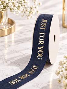 5/10/20/40m Customized Text Ribbon, Personalized 2cm Wide Gold Text Colorful Silk Satin Ribbon, Suitable For DIY Crafts, Bow Making, Wedding Decoration, Gift Wrapping And Party Decoration - Multicolor - View 5