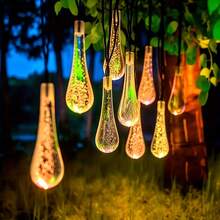 Christmas & Halloween Warm Solar Water Drop String Lights, 5M20LED, 7M50LED, 12M100LED, Transparent 3D Dewdrop Beads, Crystal Clear Shell, Soft Warm Diffused Light, Solar Powered With Daylight Energy Storage And Built-In Light Sensor - Solar Water Drop String Lights - View 4