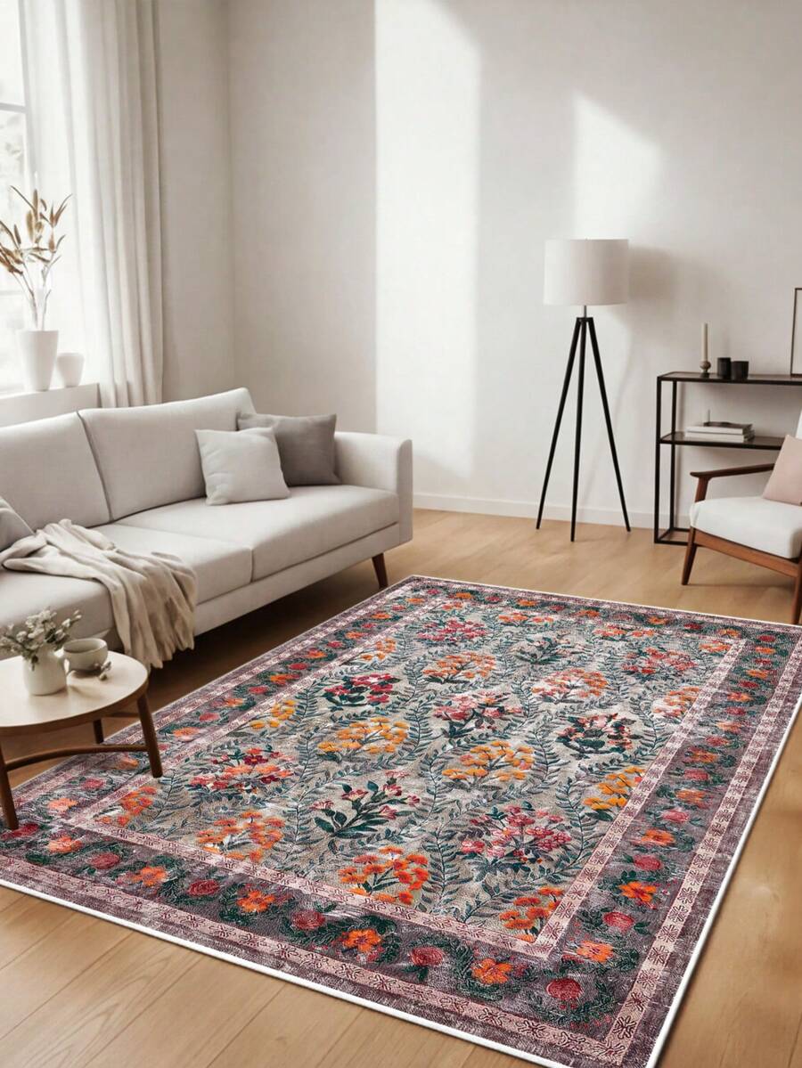 Digitally Printed Non-Slip Washable Runner And Area Rug, Suitable For Living Room, Bedroom, Outdoor, Kitchen Carpet | Modern, Scandinavian, Bohemian And Classic Styles | 100% Polyester - Multicolor - View 1