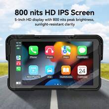 VENBES 5 Inch Waterproof Motorcycle PND Touch Screen, Quick Detachable Wireless CarPlay & Android Auto Motorcycle Display, Bluetooth Media Player - 5inch Motorcycle PND Main Unit - View 4