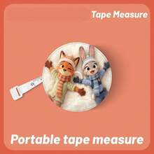 1pc Disney [One-Click Retraction] 2.0m Tape Measure, Judy Nick Peripheral Three-Circumference Measuring Tape Soft Leather Ruler Household Measurement Tape Ins High Aesthetic - Multi-color - View 8