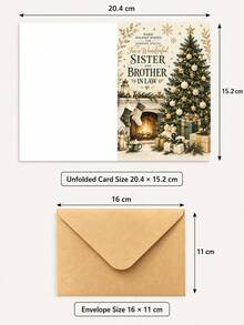 6 Sets Warm Holiday Christmas Cards (With Envelopes), From Our Home To Yours, Fireplace And Gift Scene, For Friends, Classic Winter Holiday Style, Perfect Gift For Family, Exquisite Aesthetic Design, Vibrant Printed Cards, Back To School Essential - Multicolor - View 11
