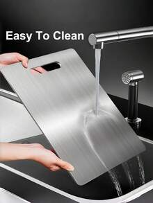 High-Quality Stainless Steel Kitchen Cutting Board - Double-Sided, Rust-Resistant, Suitable For Meat, Fruit And Vegetables, Dishwasher , Durable, Multiple Sizes Available, Back To School Season, Back To School Gift - Multicolor - View 2