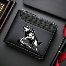1 Men's Luxury PU Wallet | Black, Zipper Closure, Multiple Card Slots, Large Capacity, Stitching Design - Perfect Gift For Father, Husband, Brother - Multicolor - View 3