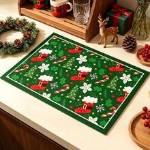 1pc Dish Drying Mat, Coffee Machine Mat, Christmas Series Pattern Dish Drying Mat, Tabletop Protective Placemat, Suitable For Kitchen Dish Drying, Suitable For Holiday Table Decoration, Multi-Purpose Drying Mat, Home Gift, Tabletop Decor - XYLSD-1134 - View 6