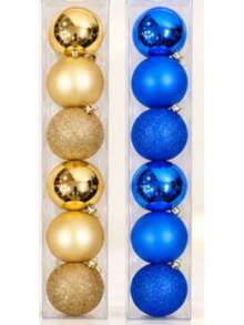 Christmas Ball Ornaments 6PCS Set, 8cm Hanging Baubles For Tree Garland Window Party Decor, 5 Colors - 8cm-6PCS - View 15