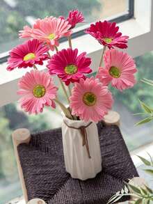 1/6/12Pcs Multi-Color Silk Gerbera Daisy Artificial Flowers, Faux Fake Daisy For Home Garden Wedding Vase Decoration - Multicolor - View 4