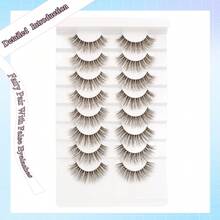 8 Pairs Brown False Eyelashes, Natural And Fluffy, Realistic Synthetic Eyelashes, Soft And Comfortable, Suitable For Daily Makeup, Lightweight And Easy To Wear - Brown - View 3