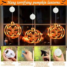 1pc Halloween Pumpkin Light, Suction Cup Light, Indoor String Lights With Timer Function, Create Scary Atmosphere Decoration, Suitable For Halloween, Various Room Walls, Holiday Decoration, Battery Powered (Batteries Not Included) - Suction Cup Light - View 7