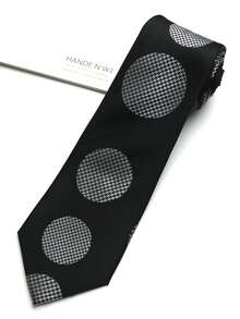 1pc Black Round Hand-Tied Tie For Men And Women, Suitable For Casual, Street, Daily, Party, Gift - Multicolor - View 3