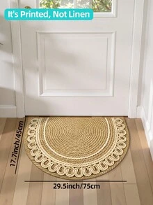 DAJIANG 1件裝戶外門墊 3D半圓仿亞麻印花歡迎墊，TPR背底防滑地墊，適用於浴室、室內、走廊、臥室、客廳、床邊地毯，可機洗易清潔玄關墊，秋季家居裝飾 - 彩色 - 查看 13