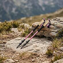 Adjustable Trekking Poles Lightweight Hiking Sticks Hiking Poles - Pink - View 8