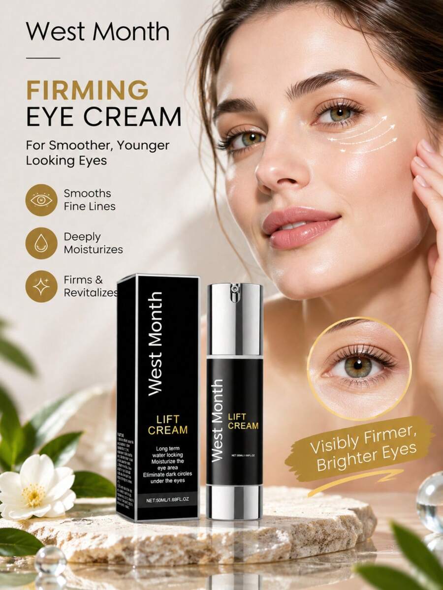 west&month Crema Reafirmante para Ojos, Hidrata la Piel del Contorno Ocular, Suaviza la Apariencia de Líneas Finas, Mejora la Opacidad y las Ojeras, Cuidado Diario del Contorno de Ojos para una Mirada Más Radiante y Flexible - Retinol - Ver 1