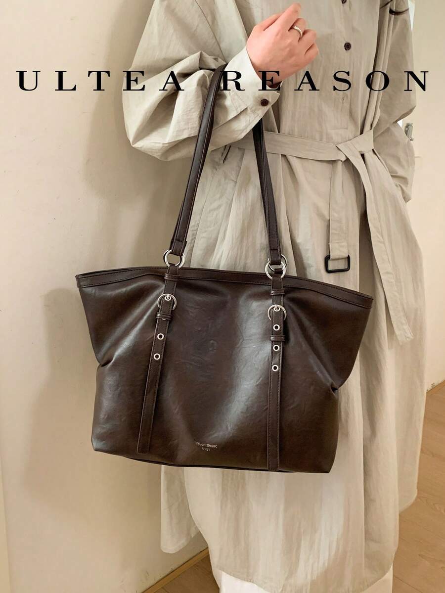 1pc Solid Color PU Leather New Women's Backpack, Shoulder Bag, Tote Bag, Fashion Square Handbag, Square Bag, Suitable For Commuting, Shopping, Dating