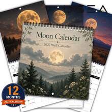 2027 Wall Calendar, 1pc 2027 Moon Theme Wall Calendar, 12 Months Annual ...