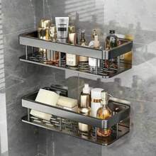 Wall-Mounted Shower Shampoo Rack Bathroom Storage Shelf Towel Rack Diamond-Shaped Free-Standing Bracket Tripod Wall-Mounted Corner Rectangular Bracket - Multicolor - View 7