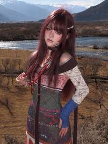 alicegarden 26-Inch Long Synthetic Wig Featuring A Natural Straight Style A Stunning Burgundy. Designed With Bangs , This False Hairpiece Is Perfect For Ms Daily Party Cosplay Use, Offering A Natural And Natural Durable Wig Gift For Ladies. (No Accessories) - Burgundy - View 5