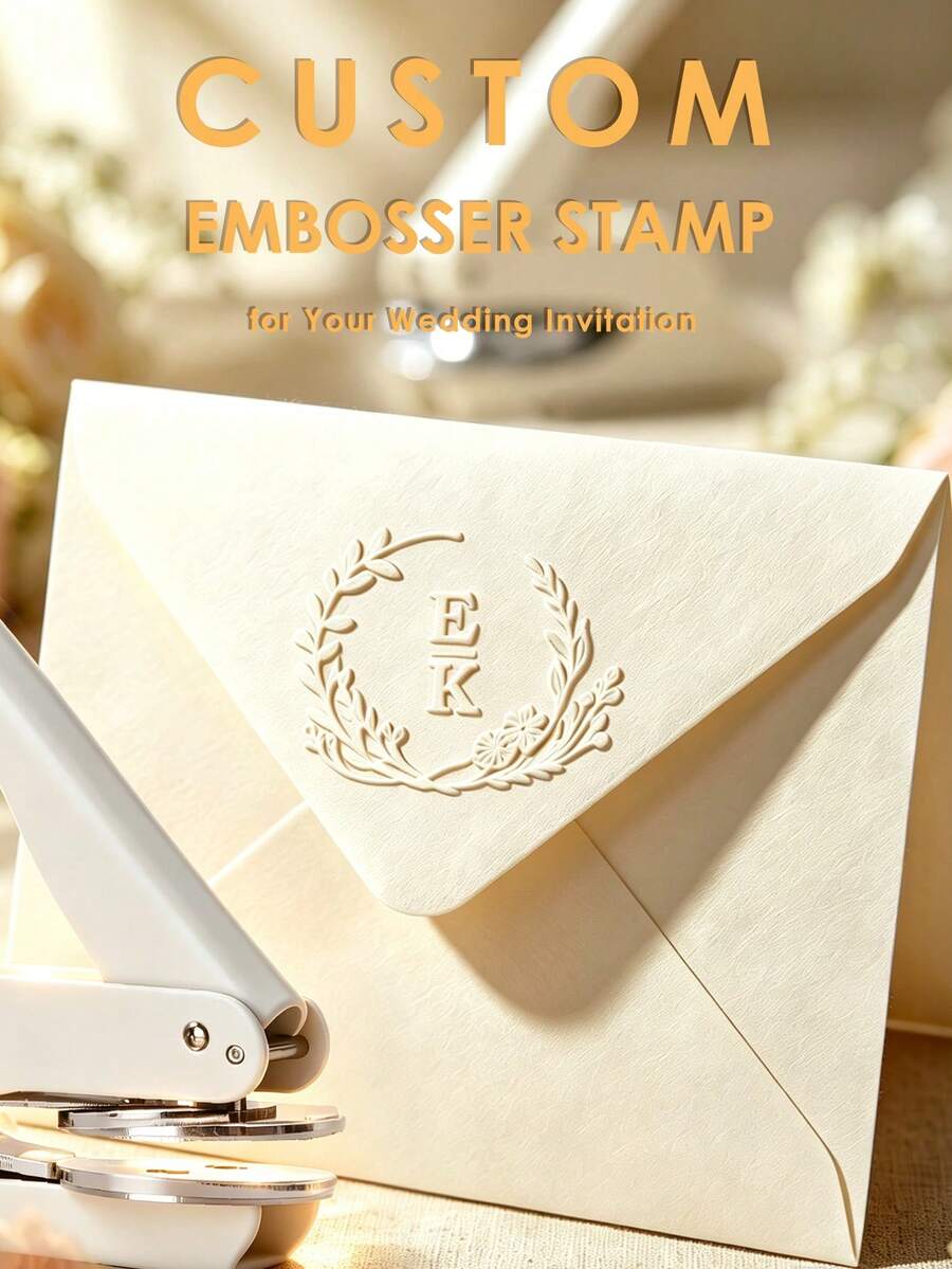 客製化字母婚禮蠟封印 - 個性化婚禮信封封印 - 邀請函首字母蠟封印 - 白色