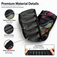 Bohemian Style Linen Fashionable Car Steering Wheel Cover Without Inner Ring, 15 Inches, Lightweight And Anti-Slip, Car Interior Decoration, Suitable For Both Men And Women, Applicable To Sedans, SUVs, Pickups, Minibuses, Etc - Multicolor - View 5