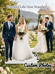 Custom Life Size Photo Cutout Standee, Personalized Human Cardboard Cutout With Stand, Custom Picture Stand Up Cutout For Birthday Graduation Christmas Halloween Party Decor, Customized Photo Prop Gift - Multicolor - View 5
