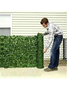 1 Piece Artificial Ivy Leaf Fence, Privacy Screen Roll, Simulated Plant Fence For Balcony, Patio, Garden, Wedding & Party Wall Decoration - 100*300cm - View 3