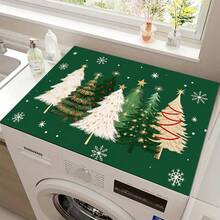 1pc Christmas Absorbent Mat, Christmas Tree Pattern, Kitchen Countertop Absorbent Drying Mat, Coffee Machine Mat, Pour Over Coffee Pot Mat, Dish Drying Mat, Non-Slip Heat Resistant Kitchen Mat, Table Mat, Breakfast Mat, Washing Machine Mat, Home Kitchen Dining Table Coffee Shop Bar Decor Mat, Holiday Party Housewarming Gift, Christmas Holiday Gift! - Multicolor - View 14
