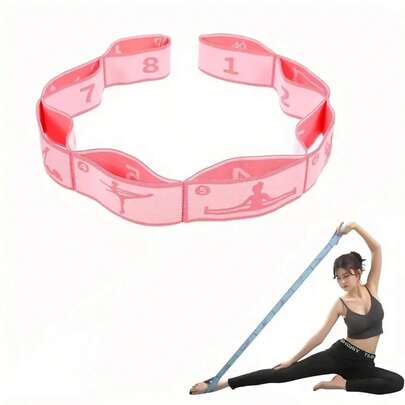 Yoga Stretchband, Pilates Weerstandsband, Verstelbare Genummerde Elastische Band, Stapelbare Secties, Geschikt voor Yoga Accessoires, Dans, Gymnastiek, Fitnessapparatuur, Krachttraining, Binnensporten en Vrouwensporten