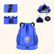 1pc Multi-Color Drawstring Cinch Bag, Simple Drawstring Closure Design, Sports Storage Bag For Football Basketball, Unisex Sports Cycling Swimming Yoga Storage Backpack, Student Backpack - Sports Backpack - View 3