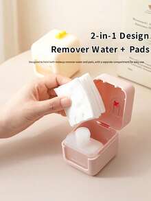 Portable Travel Makeup Remover Case, 2-In-1 Wash & Remove Makeup Set With Flip-Top Lid, Compact Plastic Storage Box For -The- Skincare Organization, Suitable For Travel & Business Trips - Multicolor - View 6