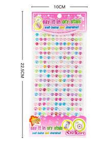 1Set Gem Stickers, Stickers Aesthetic, Self Adhesive Shiny Round Gem Sheet, Multicolor Iridescent Tone, For Makeup, Phone, Cup, Camera Decor - 6MM AB Pearl Rhinestone - View 9