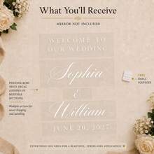 Custom Mirror Sticker Wedding Seating Chart Sticker - Wedding Decoration DIY Wedding Sticker - Seating Chart Mirror Sticker Welcome To Wedding Mirror Sticker - Custom Mirror Letter Sticker Decal - Just Married - Wedding Marriage Decoration/Modern Wedding Welcome Sign - Multicolor - View 8
